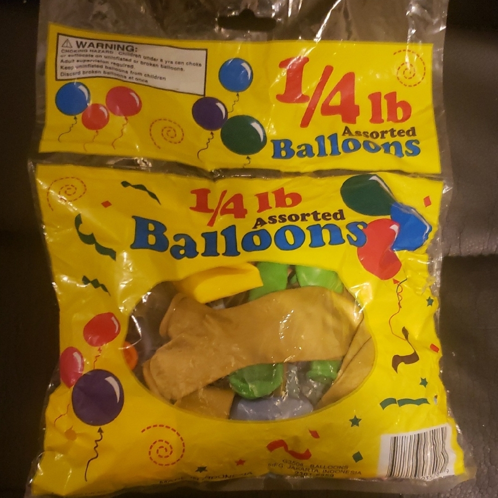 Assorted Party Balloons - Yellow Packaging (Assorted Colors)